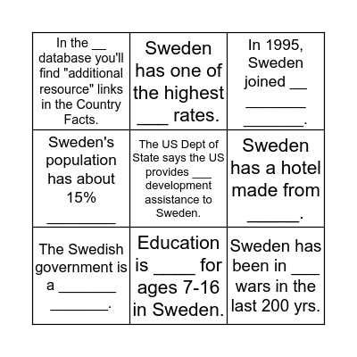 Find It Fast Bingo Card