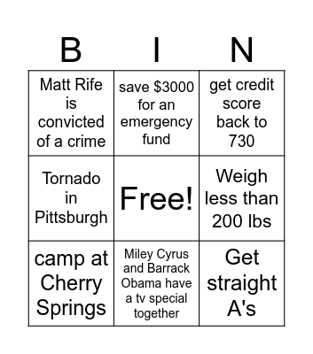 2024 Bingo Card