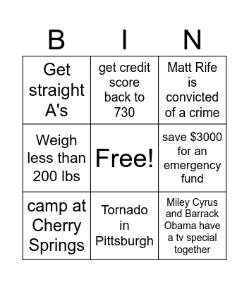 2024 Bingo Card
