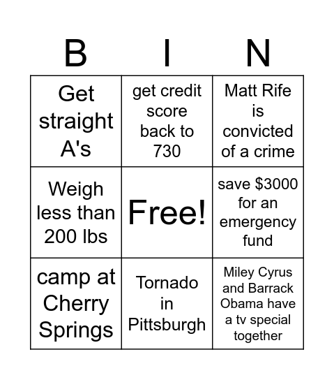 2024 Bingo Card