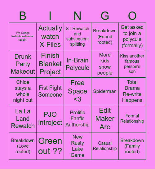 Peach Sys 2024 Bingo Card