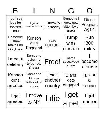 2024 Bingo Card