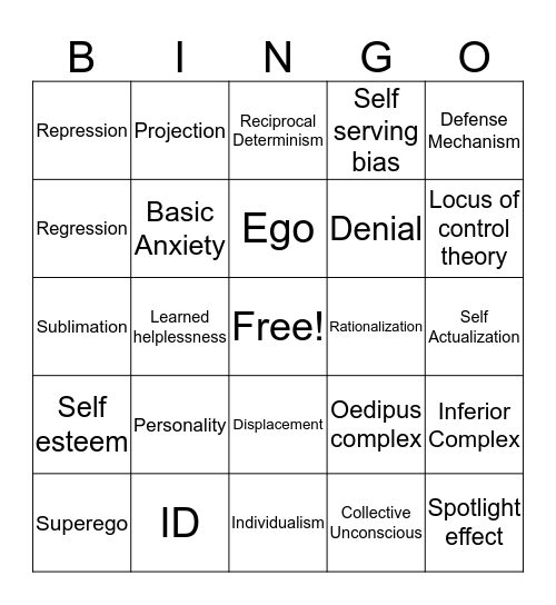 It's All About Personality! Bingo Card