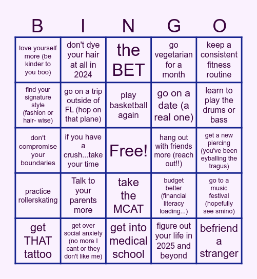 Tai's 2024 Bingo Card