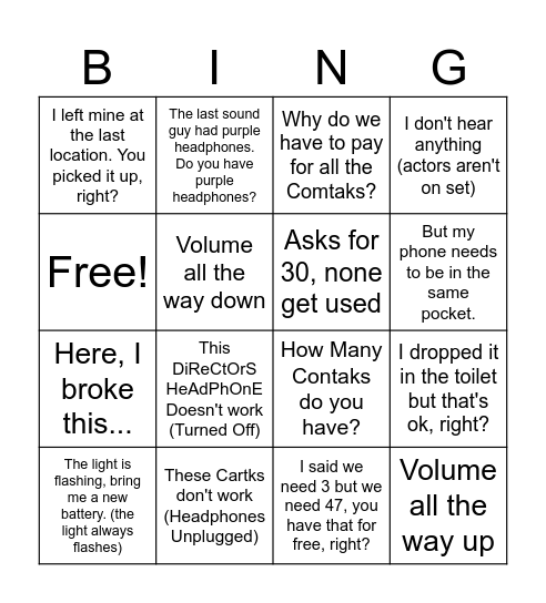 Comtek Bingo Card