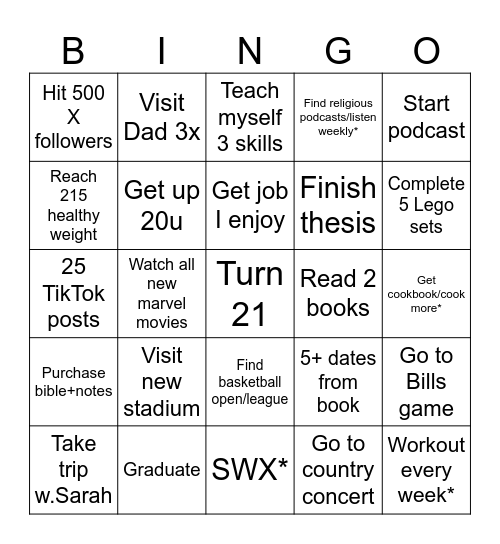 2024 Bingo Card