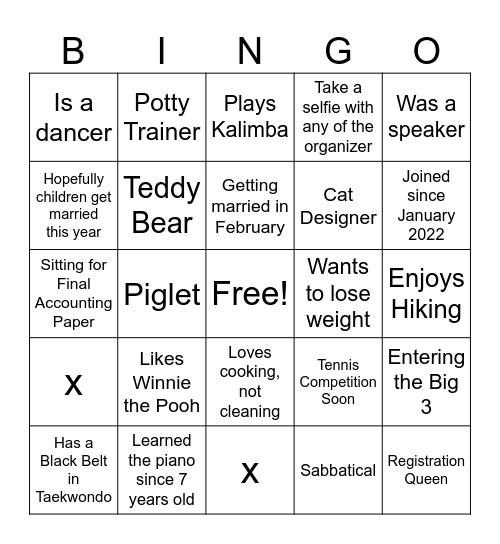 MCP Bingo Card