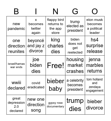 2024 Bingo Card! Bingo Card
