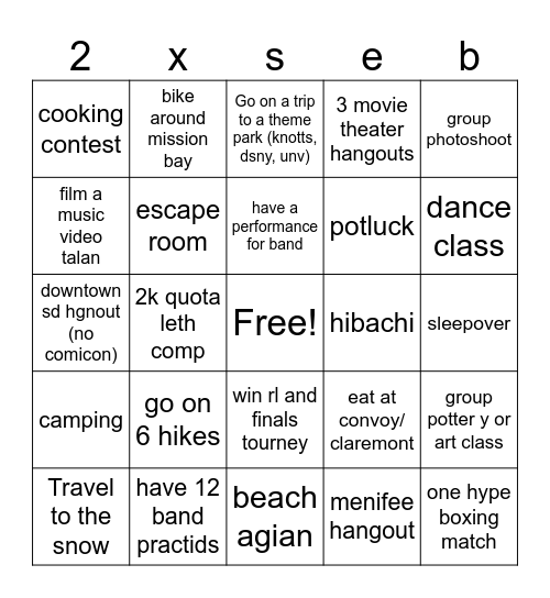 friendgroup bingo? Bingo Card