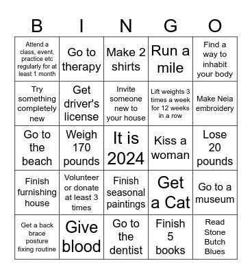 2024 Bingo Card