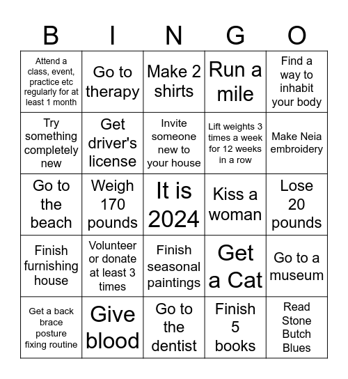 2024 Bingo Card