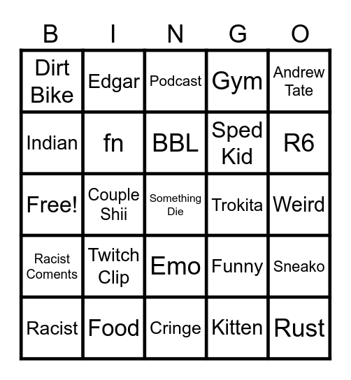 IG REELS Bingo Card