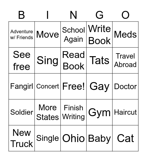 Personal Bingo Card for 2024 Bingo Card