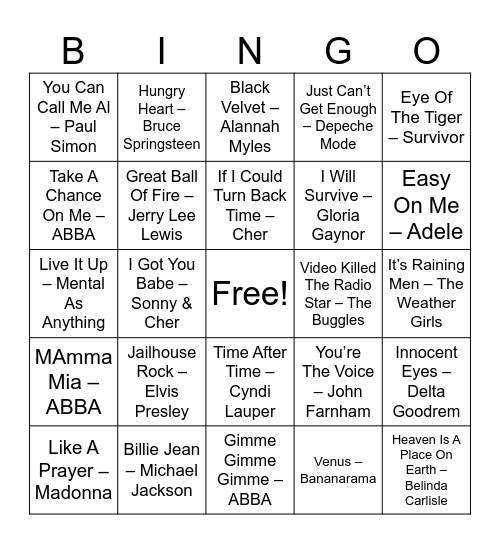 Lorikeet's Boogie Bingo Card