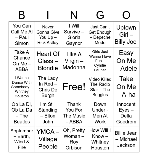 Lorikeet's Boogie Bingo Card