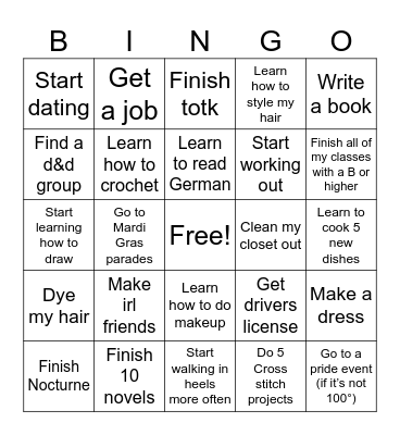 My 2024 bingo card Bingo Card