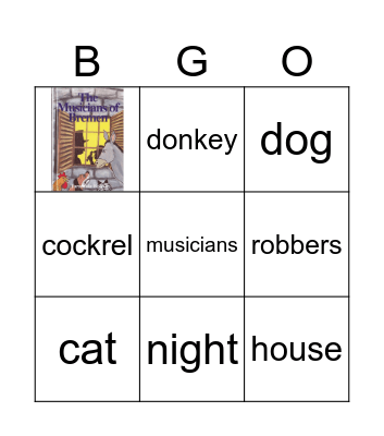 "The musicians of Bremen" story Bingo Card