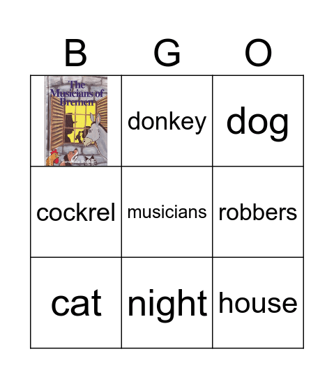 "The musicians of Bremen" story Bingo Card