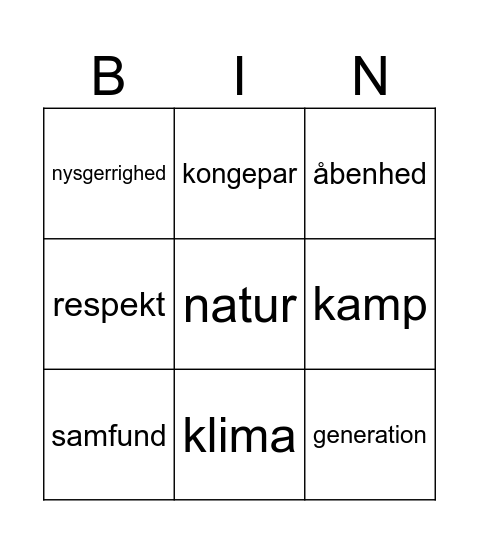 Bingo Card