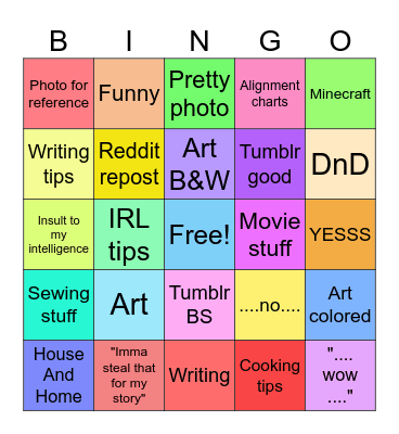 Pinterest Bingo Card