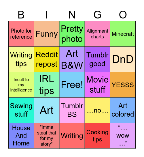 Pinterest Bingo Card