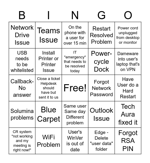 Waco DFS Bingo Card