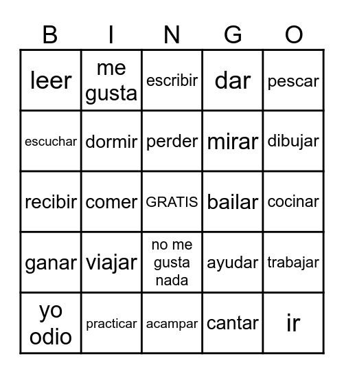 GUSTOS Bingo Card