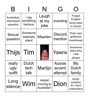 Jesper Friends Call Bingo Card