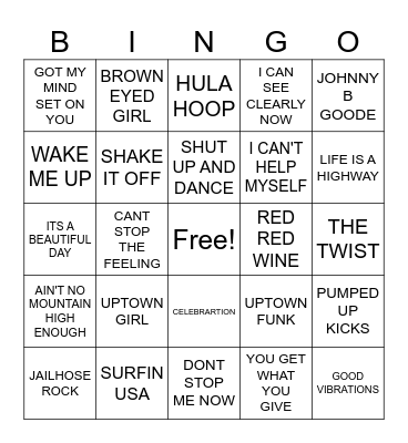 #5- HAPPY SONGS COVER ALL Bingo Card