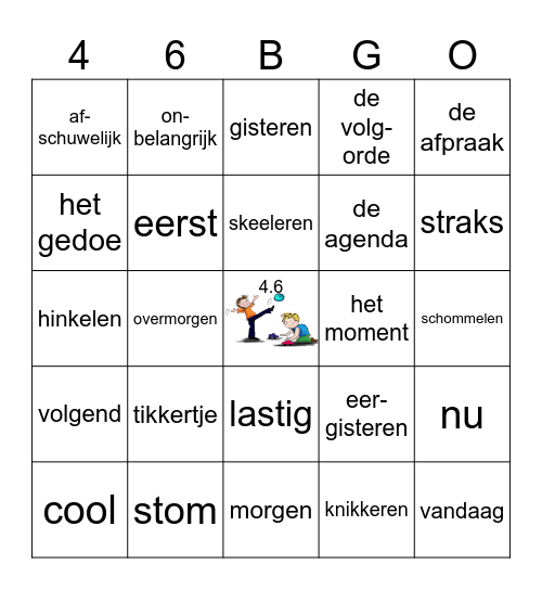 Taal op Maat groep 4 thema 6 Bingo Card