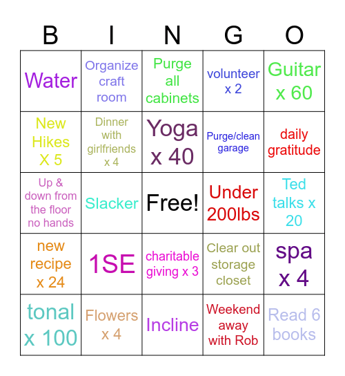 2024 Goals Bingo Card