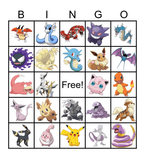 Pokemon Bingo Card