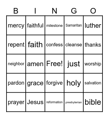Milestone Bingo Card
