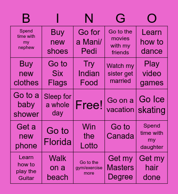 One thing you want to do in 2024 Bingo Card