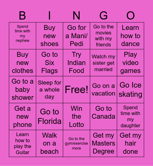 One thing you want to do in 2024 Bingo Card