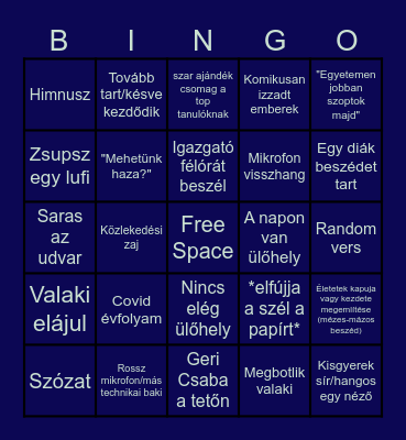 Ballagás 2024 Bingo Card