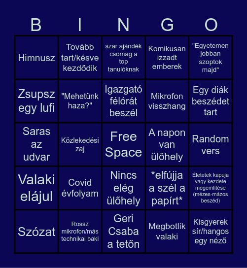 Ballagás 2024 Bingo Card