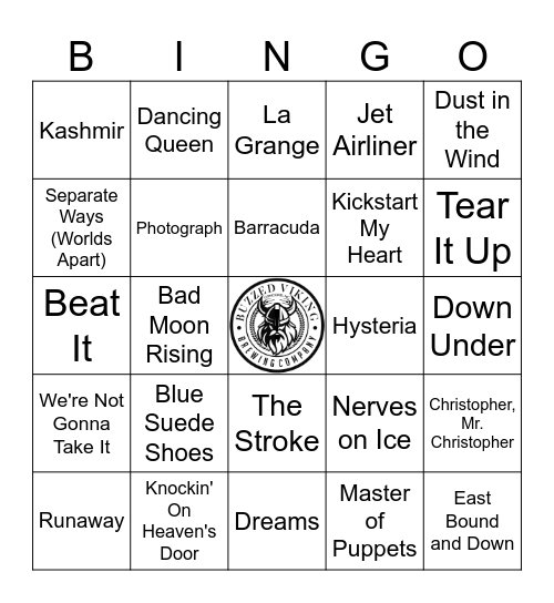 70s & 80s Bingo Card