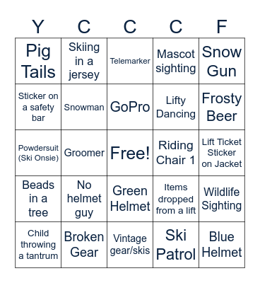 YCCC FOUNDATION SKI DAY Bingo Card