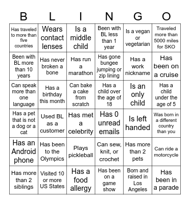 SKO 2024 - FIND SOMEONE WHO... Bingo Card