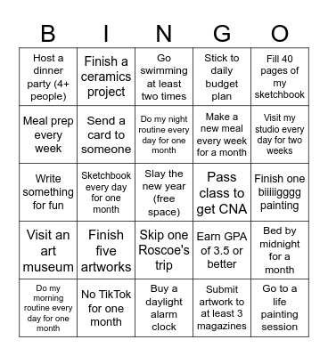 WINTER QUARTER BINGO Card