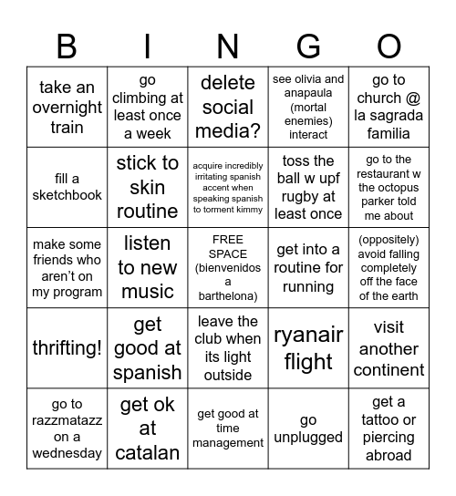 Winter Q AF Bingo Card