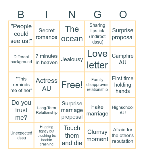 Ganbei bingo Card