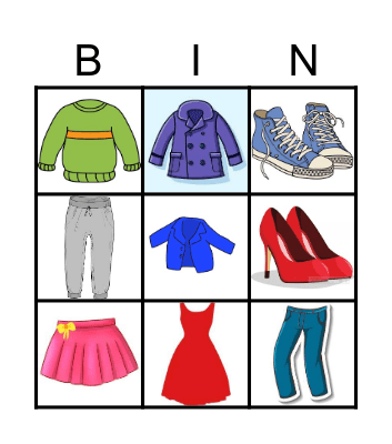 CLOTHES BINGO Card