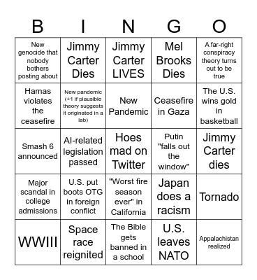 2024 Bingo Card