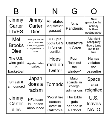 2024 Bingo Card