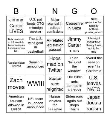 2024 Bingo Card