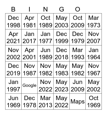 I-35W Google Maps Image 360⁰ Logo History Bingo Card