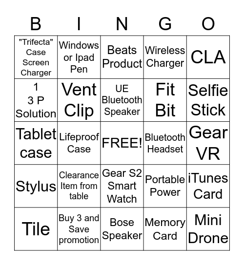 Accessorize your Wallet! Bingo Card