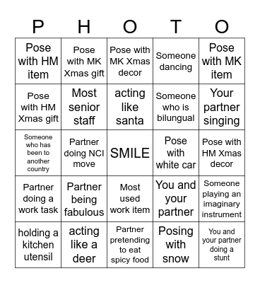 TAKE A PICTURE OF.... Bingo Card